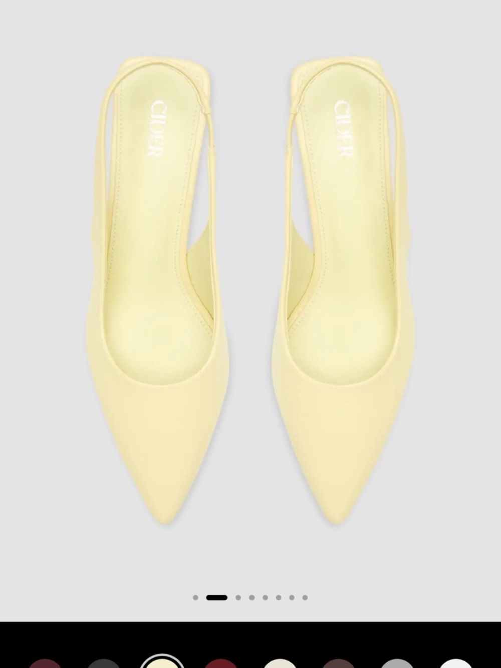 NWT.  Cider Pointed Slingback Kitten Heel Pumps in Pale Yellow - Picture 2 of 8